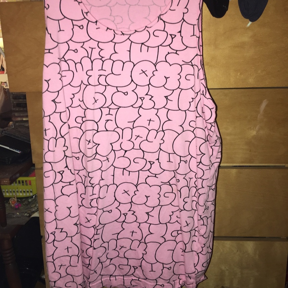 Pink graffiti tank or small dress